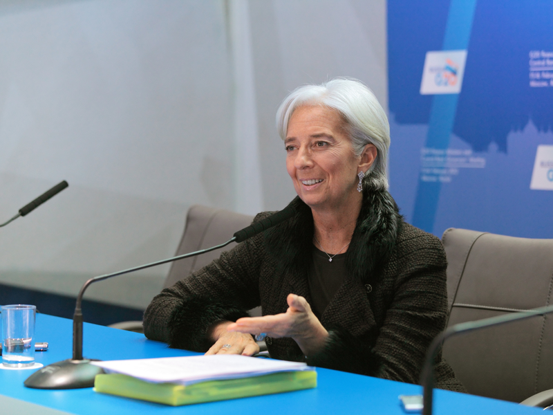 Christine Lagarde à une conférence.