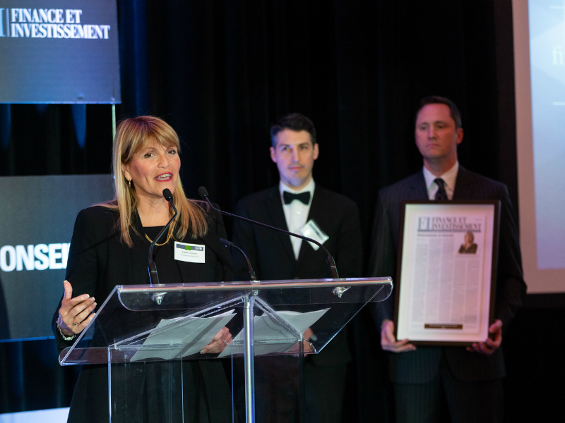 Une photo du discours de Sylvie Demers au Top 25 2019.