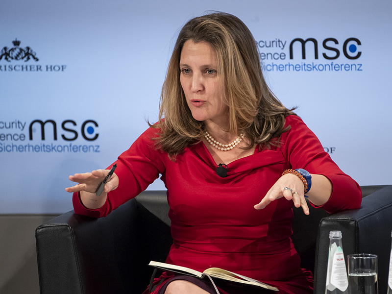 Une photo de Chrystia Freeland.