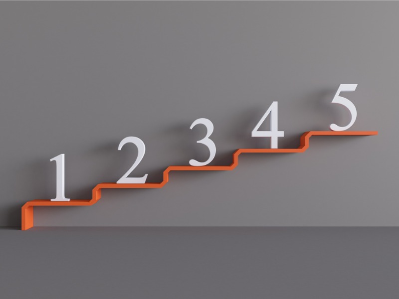 Progrès étapes concept numérique.