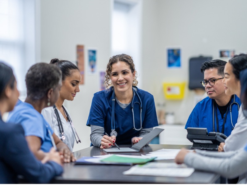 Réunion de l'équipe médicale.