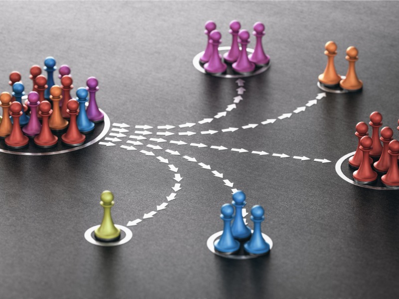 Segmentation de l’audience ou ségrégation des clients. Concept marketing.