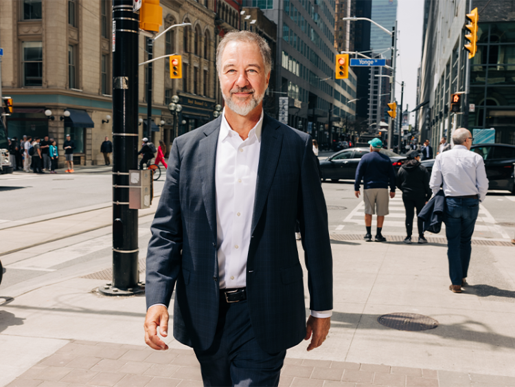 David Picton walking in downtown Toronto