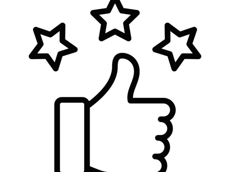 Illustration représentant une évaluation positive, la satisfaction des clients ou la qualité d'un service.
